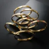 Gold Color Plated-Red Flower