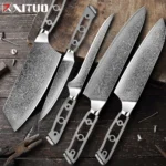 DIY 67-layer Damascus Steel Kitchen Knife Japanese Blade Blank Knives Parts EDC Cooking Knife Meat Sushi Cutter Without Handle