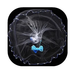 Saltwater Fishing Cast Net Easy Throw Hand Cast Net Strong Nylon/Tire Line Mesh Spin Bait Trap with Sink
