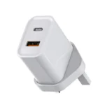UK Plug QC 3.0 Dual Cargadores Carregador PD 20W Charger USB-C Power Adapter Mobile Phone Wall Type C Fast Travel Charger