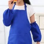 Kids Apron and Chef Hat Set, Polyester Child Aprons With 2 Pockets Kitchen Bib Aprons for Kitchen Cooking Baking