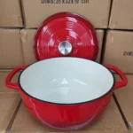 28cm Classic Cast Iron Enamel Dutch Oven Pot Metal Design Style