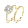 14k yellow gold 1.5ct moissanite ring set