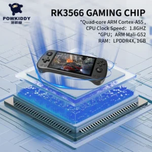 X55 5.5 INCH 2024 Newest POWKIDDY 1280*720 IPS Screen RK3566 Handheld Game Console Open-Source Retro Console