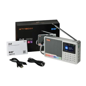 DAB Digital Radio Speaker with TF/SD Music Player Mini USB FM Portable D2 BT 18650 Rechargeable Battery