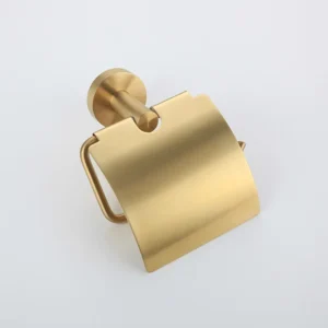 Bathroom Accessory Brushed Gold Tissue Holder Toilet Paper Roll Holder With Cover