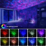 Colorful RGB Portable Indoor Bedroom KTV Bar Wedding Smart Music Star Projector Laser Night Light Speaker Projector Lamps
