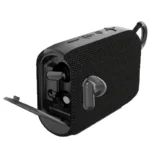 2 in 1 New Outdoor Fabric FM TWS BT TF Card bluetooth Wireless 2 in 1 Speaker Earphone Earbuds Speakers with Charging Box