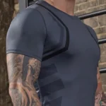 Man Gym Sports Longline T Shirt With Split Round Hem and Reflective Printing