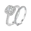 14k white gold 1.5ct moissanite ring set