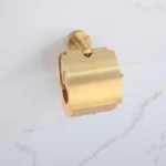 Bathroom Accessory Brushed Gold Tissue Holder Toilet Paper Roll Holder With Cover
