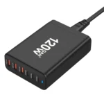 EU/AU/UK/US QC3.0 Desktop for iPhone 15 for Xiaomi Multifunction Chargers Wall Charger 120W GaN Charger 6 Ports USB Type C PD