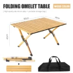 Multi-functional Egg Roll up Table Long Wood Color Convenient Aluminum Alloy Table Casual Dining Portable Table