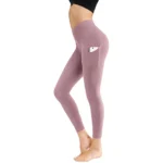 High Waist Yoga Pants With Pockets Seamless Tummy Control Leggings Workout 4 Way Stretch Yoga Leggings