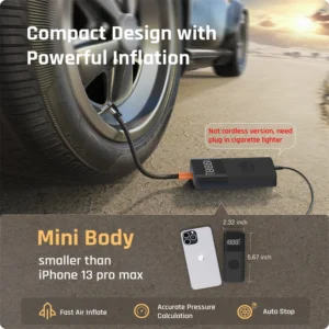 Nexest Portable Electric Pressure Pump Tire Inflator for Cars Bikes Air Inflatable Pump With Tire Pressure Monitor Outdoor Use