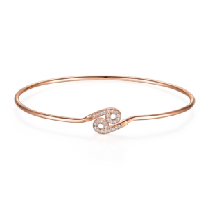 SGARIT 18K Rose Gold Cultivated Diamond Ciliary Stone Valentine Gift  Ring Bangle Jewelry Set