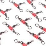 50Pcs/Bag 3 Way Brass Fishing Rolling Barrel Swivel Bearing Connector Solid Ring Swivel Set