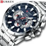 Curren 8363 Japanese Quartz Movement Waterproof Luxury Men Silicone Luminous Hands Wrist Watches