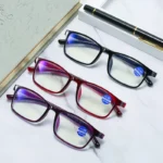 XB8030 Slim Unisex Reading Glasses Anti Blue Light Red Plastic Frame TR90 Men Women’s