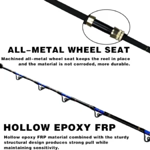 A1 OEM Trolling Rod Nylon Straight Butt Fiberglass Blank Deep Sea Tuna Shark Trolling Rod Big Game Fishing Pole Boat Rod