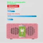 Portable Wireless Bluetooths Speaker of Alarm Clock with Mirror
