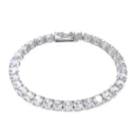Hip Hop Iced Out Cubic Zirconia Bracelet Men Women 1 Row 6mm Geometric 5A CZ Stone Tennis Chain Bracelet 925 Sterling Silver