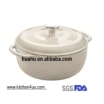 28cm Classic Cast Iron Enamel Dutch Oven Pot Metal Design Style