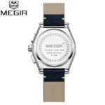 Megir Mens Chronograph Watch Reloj Hombrej Casual Alloy Sport Stylish Waterproof Quartz Watches