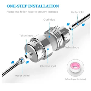 Filter Shower Combo High Pressure Rainfall Shower Head Bathroom Faucet Accessories