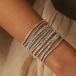 Hip Hop Iced Out Cubic Zirconia Bracelet Men Women 1 Row 6mm Geometric 5A CZ Stone Tennis Chain Bracelet 925 Sterling Silver