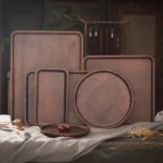 Eco-Friendly Heavy Bamboo Tray for Restaurant Breakfast and Food Serving