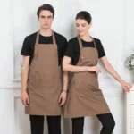 High Quality Polyester Baker Apron Kitchen Chef Barista Canvas Apron Adjustable BBQ Garden Embroidered Aprons