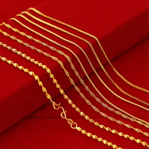 Dubai Gold Jewellery Designs 24k Chain Gold Necklace for Women, Dubai New Gold Chains Design