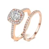14k rose gold 1.5ct moissanite ring set