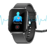 ECG PTT Heart Rate Blood Pressure Body Temperature Blood Oxygen 24 Hours Dynamic EP03 Smart Watch for Men Women