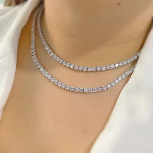 Hip Hop Jewelry 3mm-6mm Mens/women Cubic Zirconia 4mm Diamond CZ Tennis Bracelet Gold Tennis Chains Necklace Iced Out