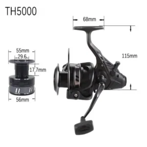 Topline Tackle Feeder Fishing Reel Carp Fishing Reel 14000 Metal Spool Method Spinning Carp Reel