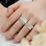 Starsgem Gold Rings Classic Design 14K Gold Lab Grown Diamond Moissanite Jewelry Wedding Band Ring