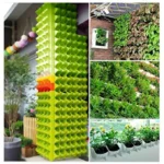 Stackable Vertical Planter Resin Wall Hanging Planter Wall Pocket Self Watering Flower Pot for Strawberries Flowers