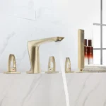 Aideal Brushed Gold Bathtub Shower Faucet Set Brass Luxury Bathtub Faucet Gold 5pcs
