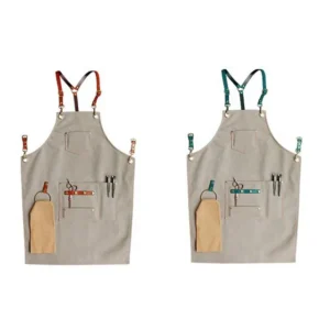 Canvas Denim Apron Dark Blue Barista Barber Shop Apron Restaurant Art Studio Overalls Apron