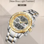 NAVIFORCE 9190 Relojes De Hombre Quartz Digital Watches Gold Waterproof Luxury Wrist Watches for Men