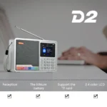 DAB Digital Radio Speaker with TF/SD Music Player Mini USB FM Portable D2 BT 18650 Rechargeable Battery