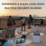 Karaoke Wireless Speaker with Mic 120W Built-in Breathing Light  IPX7 Waterproof Loud Stereo Portable Deep Bass for Outdoor