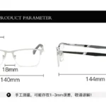 New Luxury 1.50 Degree Women Eyewear Metal Half Frame Blue Light Protection Reading Glasses Men