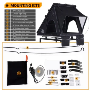 Camping Gear Comfortable Sleep Bed Tents Triangle Car Rooftop Tent Aluminum