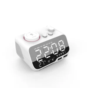 M9 5W Bass Alarm Sound Digital Bedside Sleep Alarm Clock Radio for Bluetooth Speaker Desk Charger in Blue for Hotels