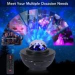 Colorful RGB Portable Indoor Bedroom KTV Bar Wedding Smart Music Star Projector Laser Night Light Speaker Projector Lamps