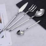 Aquaman High Quality Stainless Steel Flatware Set Classic Design Silver Spoon Fork for Home & Weddings Mirror Polished Metal