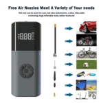 Nexest Portable Electric Pressure Pump Tire Inflator for Cars Bikes Air Inflatable Pump With Tire Pressure Monitor Outdoor Use